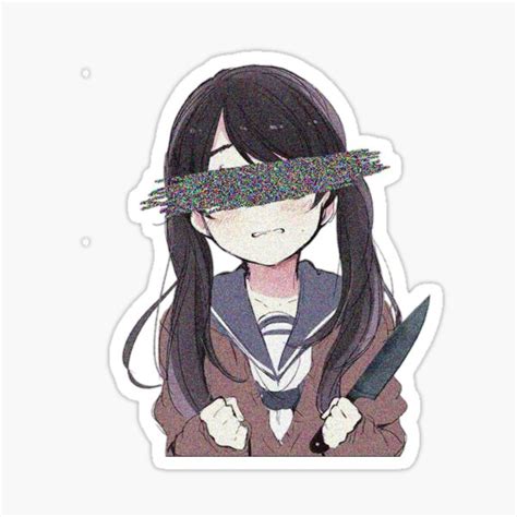 "Anime girl with a knife" Sticker by wendysullivan1 | Redbubble