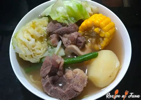 Filipino Bulalo Batangas Recipe with beef shank and cabbage