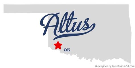 Map of Altus, OK, Oklahoma