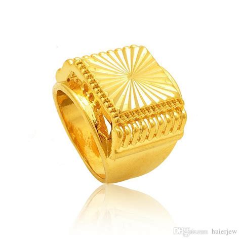 Engagement Rings Gold Fashion 24k Gp Gold Plated Mens&Women Jewelry ...