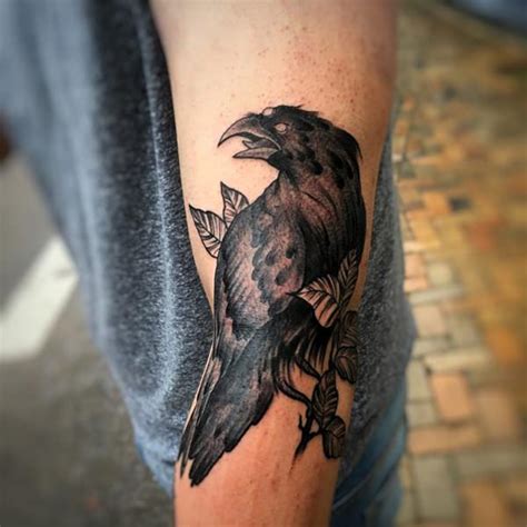 Crow Forearm Tattoo