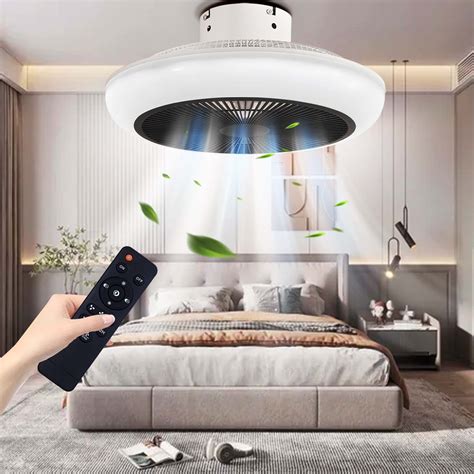 Buy NFOD Modern Ceiling Fans with Lights,18"Bladeless Ceiling Fan with Remote Control,72W Flush ...