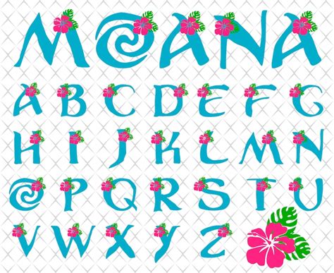 Moana font svg files Princess font svg Disney princess font | Etsy