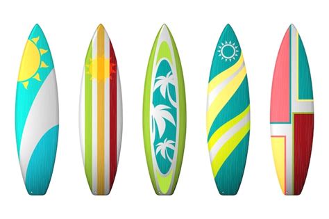 Free Vector | Surf boards designs. surfboard coloring set.