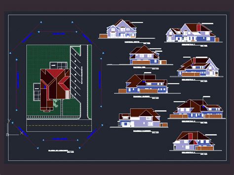 Small House Plan Dwg : House Small Family Villas Autocad Drawings Dwg ...