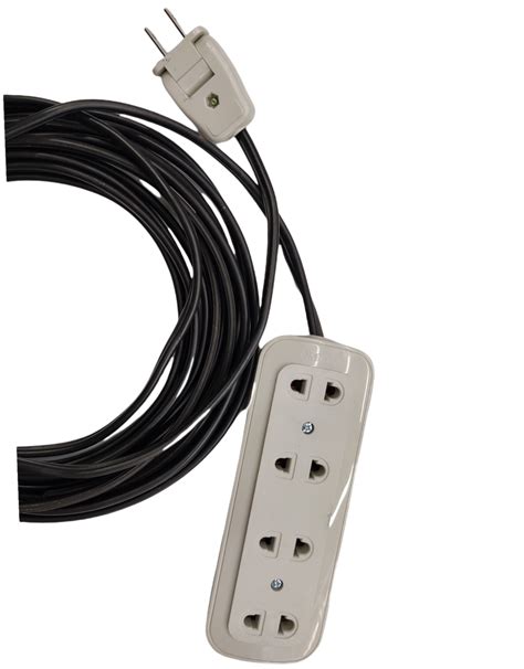 Extension Cord 2200W 10A 250V Flat Cord AWG 16/2 Omni Plug WSP-003 Outlet WSO, Extension Leads ...