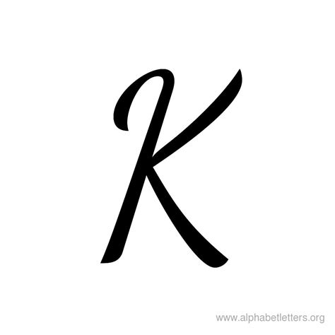 Cursive Alphabet K | AlphabetWorksheetsFree.com