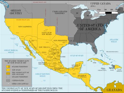 Viceroyalty Of New Spain Map - Coastal Map World