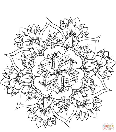 24+ Flower Mandala Coloring Pages Easy