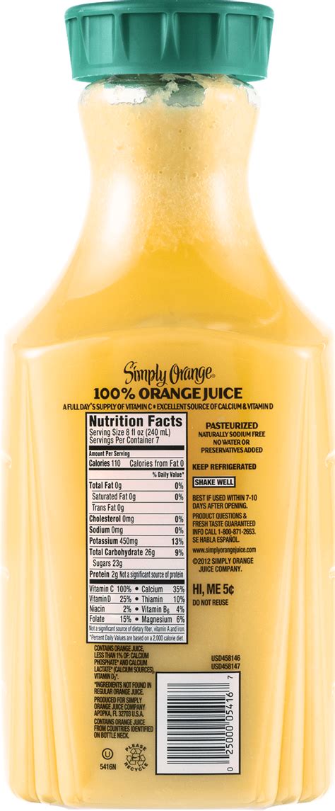 Simply Orange Juice Nutrition Facts – Blog Dandk