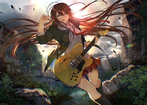 1080P free download | Anime, Original, Electric Guitar, Girl, HD ...