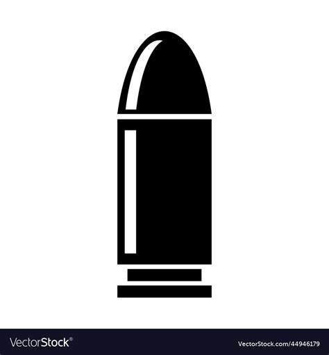 Bullet silhouette icon or of gun Royalty Free Vector Image