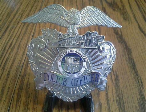 LAPD Police officer hat badge hallmarked sun badge co. | #1863996833