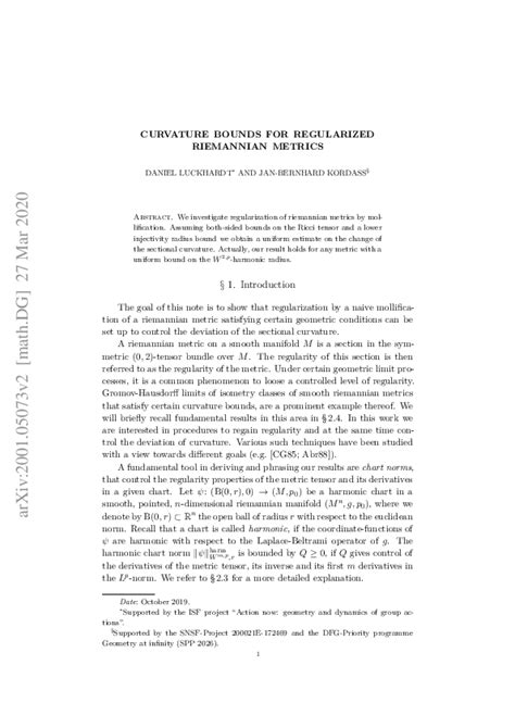 (PDF) Smoothing Riemannian metrics with Ricci curvature bounds | Rick Ye - Academia.edu