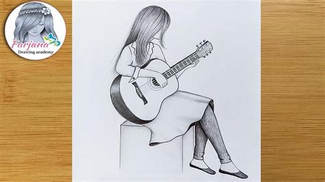 A Girl Playing Guitar - Pencil sketch Tutorial for beginners || How to ...