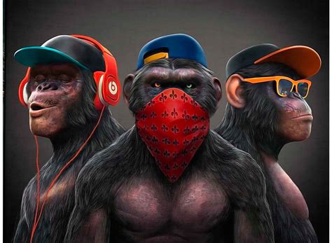 The Three Wise Monkeys - HD Wallpaper