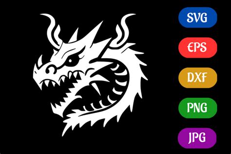 Dragon | Black and White Logo Vector Art Graphic by Creative Oasis · Creative Fabrica