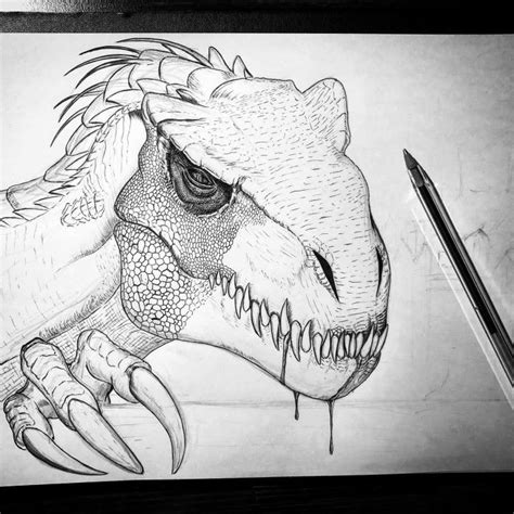 Fierce Dinosaur Drawing