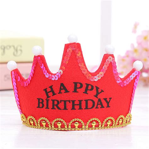 AmShibel Happy Birthday Party Crown Hats Princess Light-Up LED Blinking Flashing Headbands Party ...