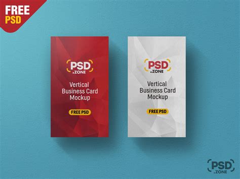 PSD Vertical Business Card Mockup - PSD Zone