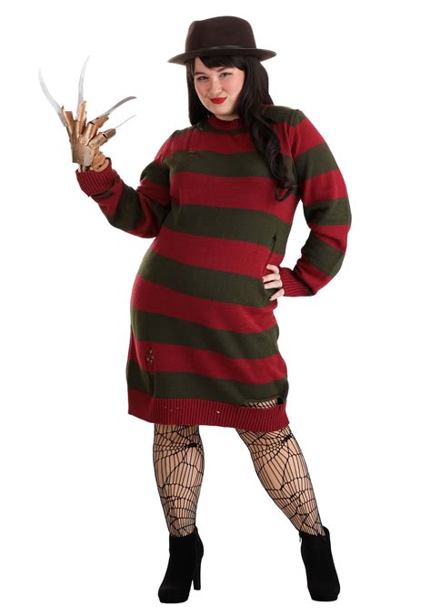 Plus Size Freddy Krueger Women's Costume Dress | Horror Movie Costumes