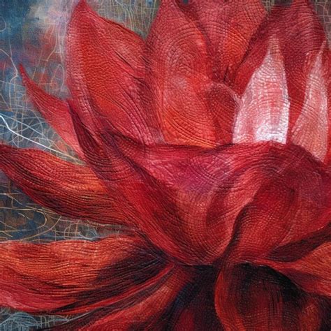 Premium AI Image | A painting of a red lotus flower.