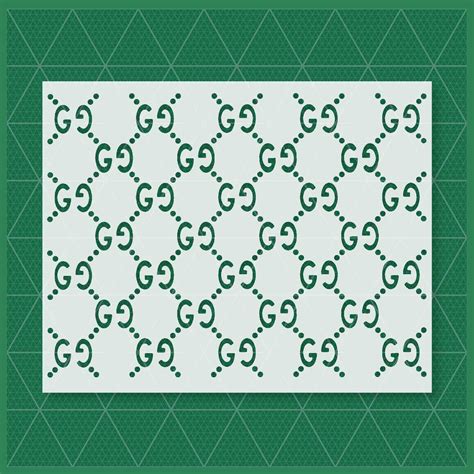 GUCCI PATTERN STENCIL - Lazy Stencils Sign Stencils, Stencil Art, Stencil Designs, Cricut ...