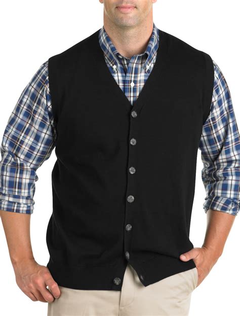 Oak Hill - Men's Big & Tall Oak Hill Button-Front Sweater Vest - Walmart.com - Walmart.com