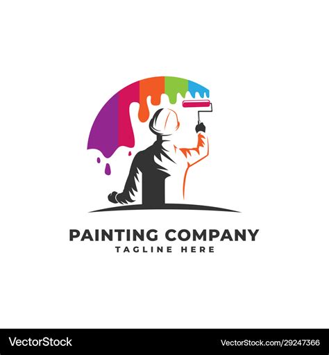 Painting with rainbow color logo icon Royalty Free Vector