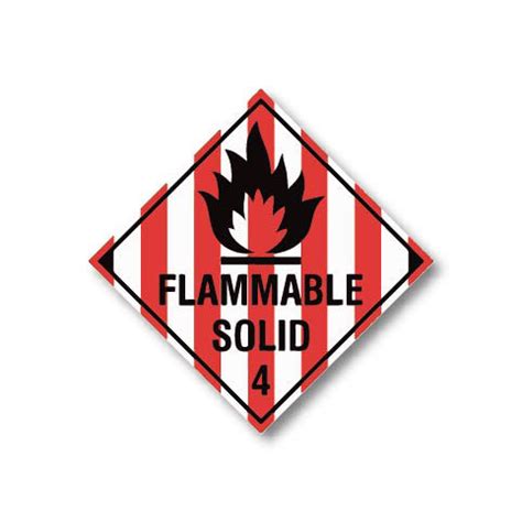 Flammable Solid 4 Labels 100 x 100mm