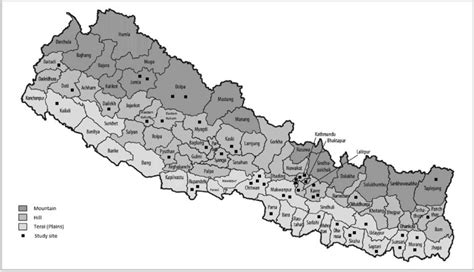 Map showing 47 study sites from 31 (of 77) districts of Nepal. | Download Scientific Diagram