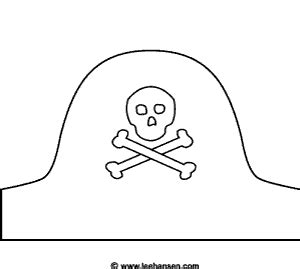 Pirate Hat Coloring Page Craft Template (free pirates printable)