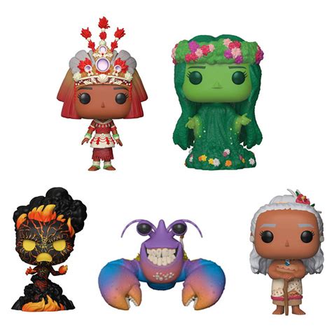 Funko POP! Disney - Moana S2 Vinyl Figures - SET OF 5 (Gramma Tala, Tamatoa, Te Fitit, Te Ka ...