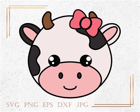 Cow Face Svg Farm Animal Svg Cow Clip Art Animal Svg Bull Svg Decal ...