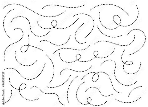 Hand drawn dotted line clip art Stock Vector | Adobe Stock