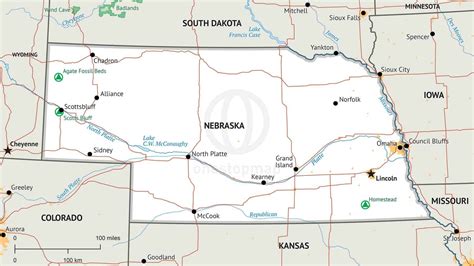 Printable Nebraska Map With Cities