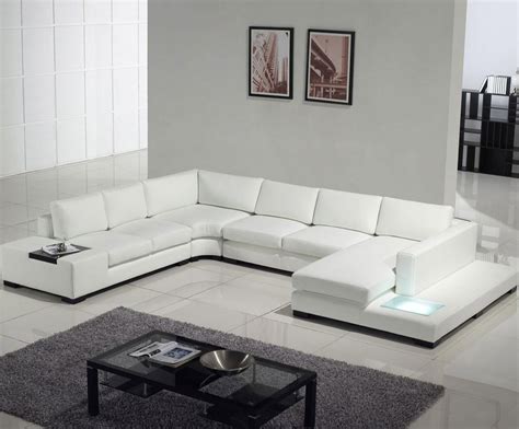 Modern White Leather Sectional Sofa 3 from the Soft Seating collection at Modern Area Rugs