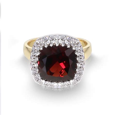 Cushion Rhodolite Garnet Ring | Jewelry Designs