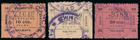 Malaysia: Federated Malay States - Railway Stamps Stamp Auctions