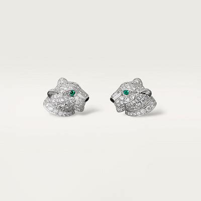 CRN8050700 - Panthère de Cartier earrings - White gold, diamonds, emeralds, onyx - Cartier