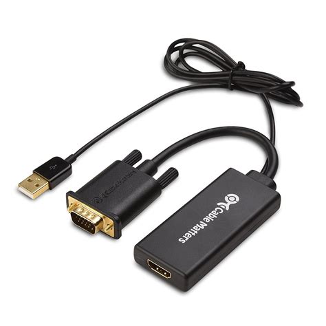 Cable Matters VGA to HDMI Converter (VGA to HDMI Adapter) with Audio ...