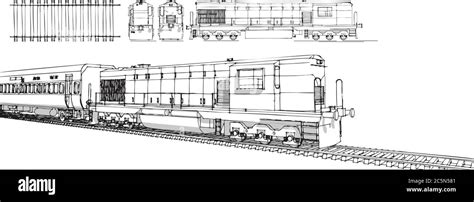 hand draw Illustration set of train, train drawing, train drawing outline hand draw Illustration ...