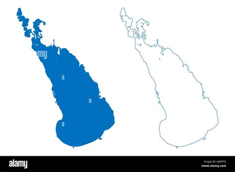 Lake Manitoba (Canada, North America) map vector illustration, scribble sketch map Stock Vector ...