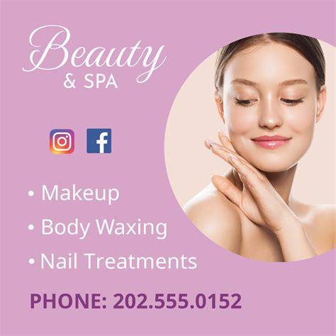 Woman With Glowing Skin Beauty Salon Template | Square Signs