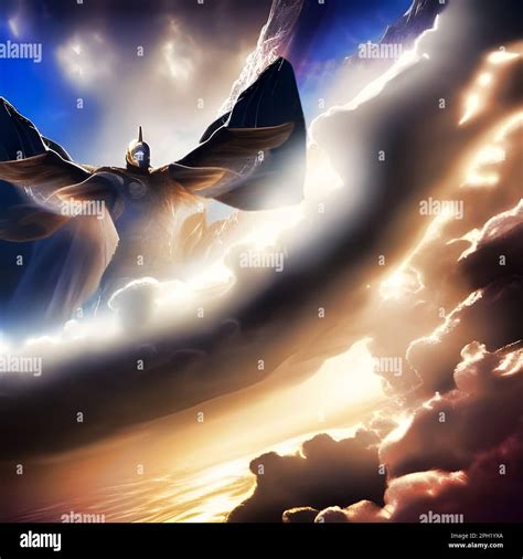 Aeolus, Greek God of wind and air depiction Stock Photo - Alamy