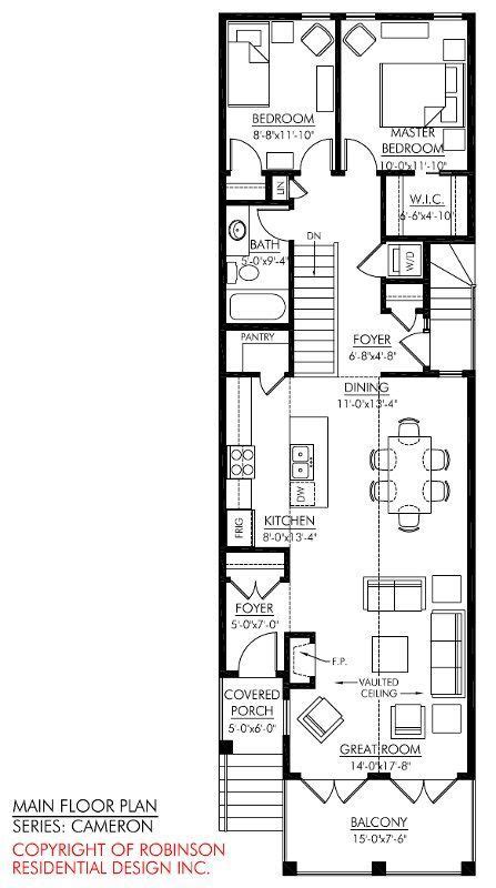 2 storey narrow house plans - Google Search | Narrow house plans, Narrow house, Two story house ...