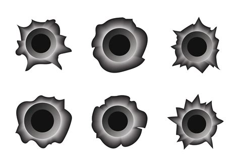 Free Bullet Hole Metal Vector Set 97919 Vector Art at Vecteezy