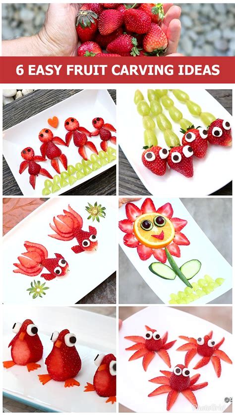 6 EASY FRUIT CARVING IDEAS | Fruit carving, Fruit decorations, Cake decorated with fruit