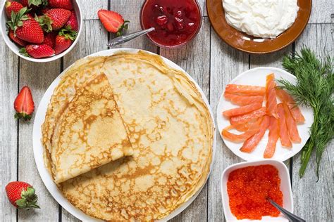 Russian Pancakes (Blini) - w/ Sweet & Savory Toppings