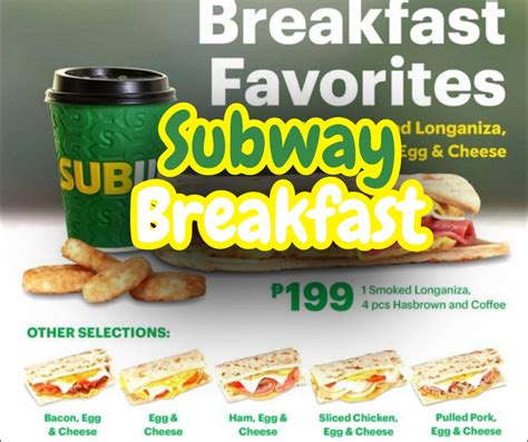 Subway Breakfast Menu Prices (2023) - SubwayMenu